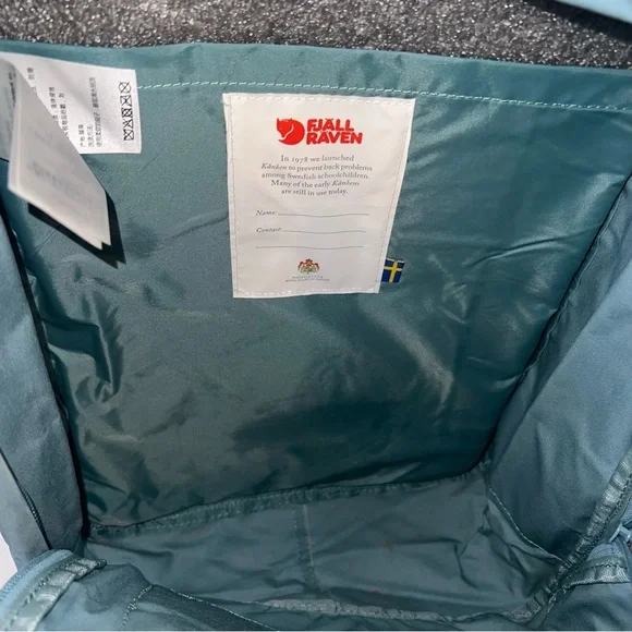 Fjallraven Kanken Sky Blue Fabric Backpack with Laptop Sleeve - Picture 9 of 10